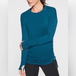 Athleta Drishti Ruched Studio Cinch Sweatshirt size small